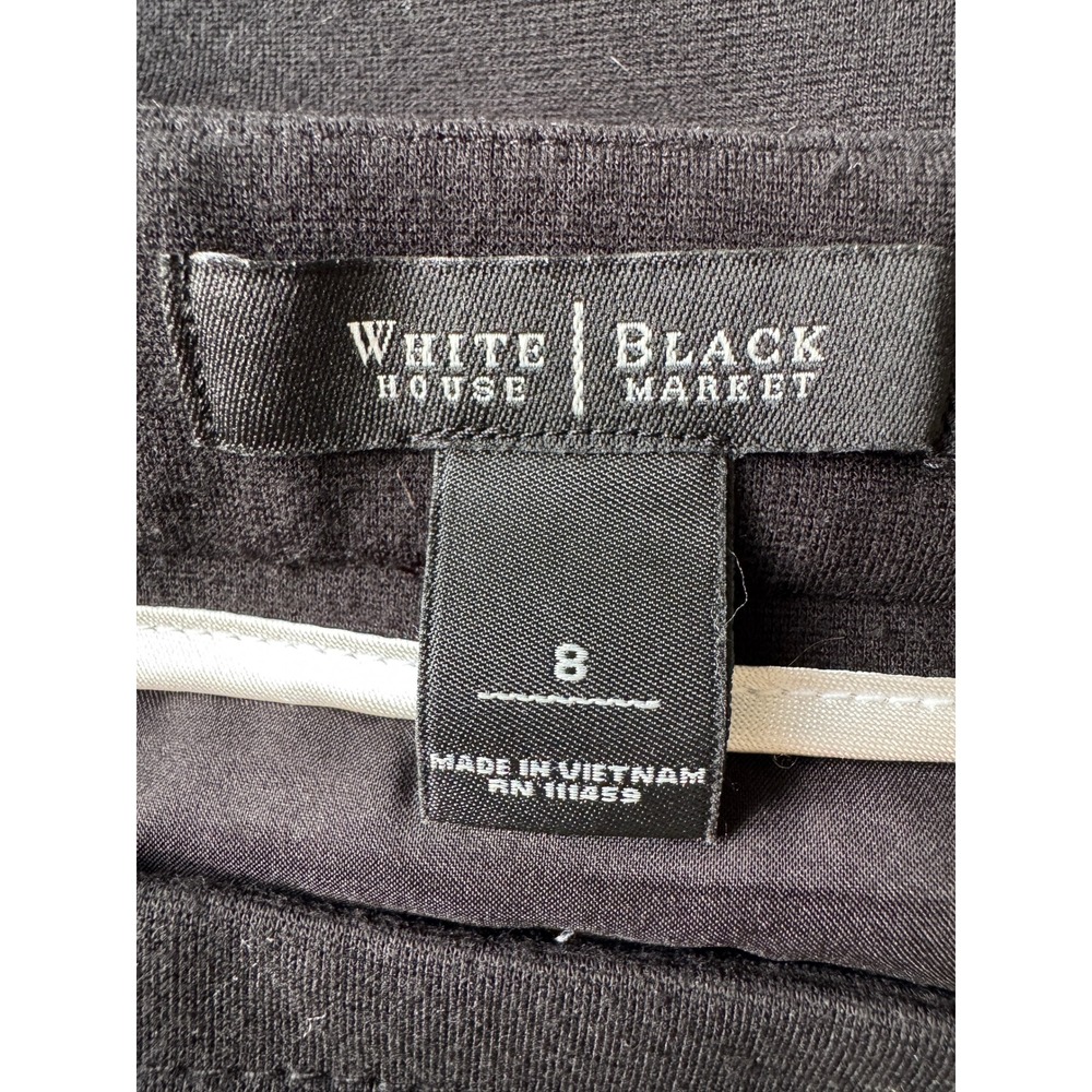 White House Black Market Ponte Knit Flared Skirt 8 Office Chic Dark Academia - Picture 4 of 10